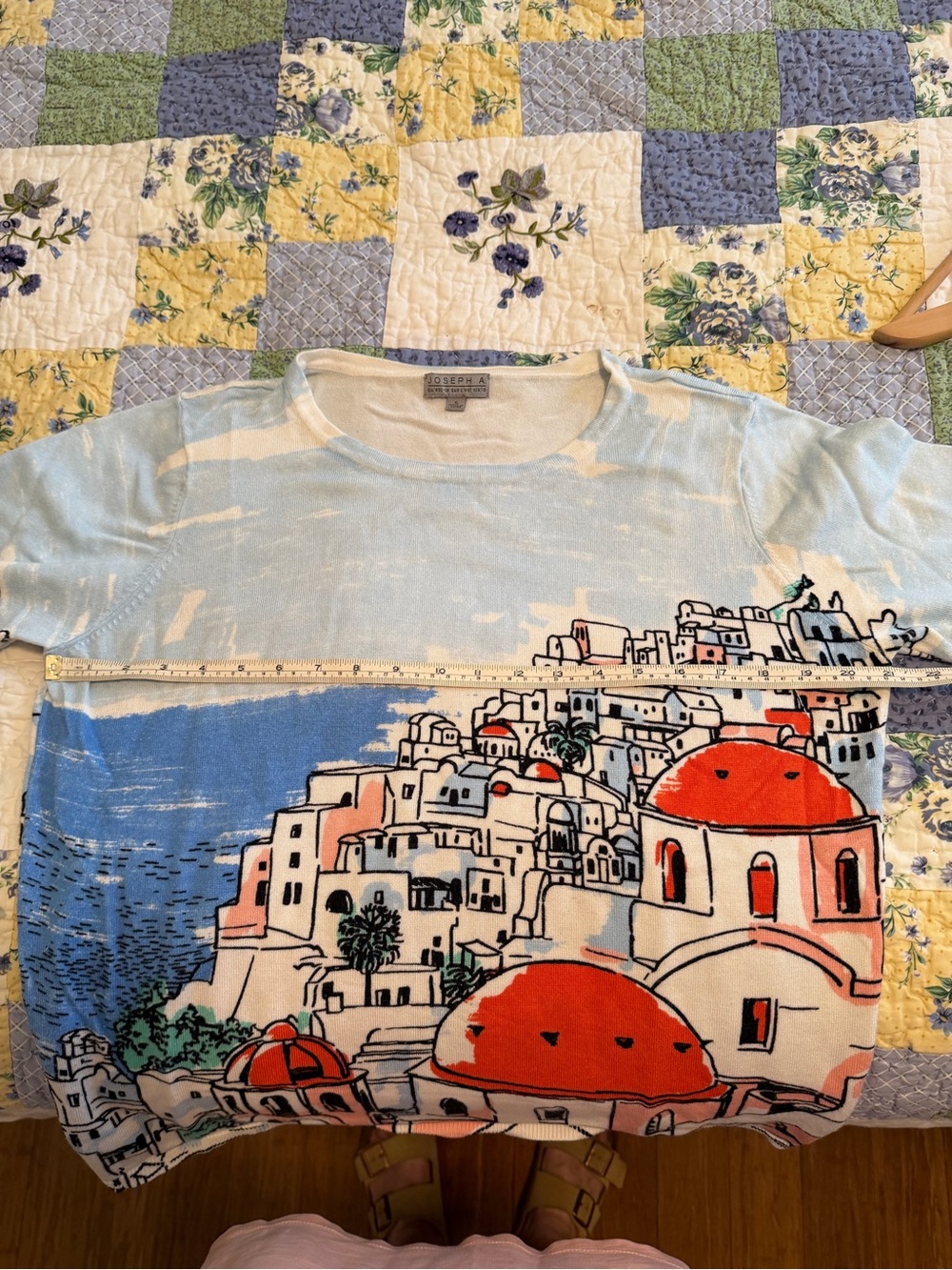 Joseph A Multi Color Santorini Light Weight Short Sleeve Sweater  Size S - Picture 9 of 12